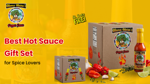 premium hot sauce gift set with scotch bonnet pepper bottles