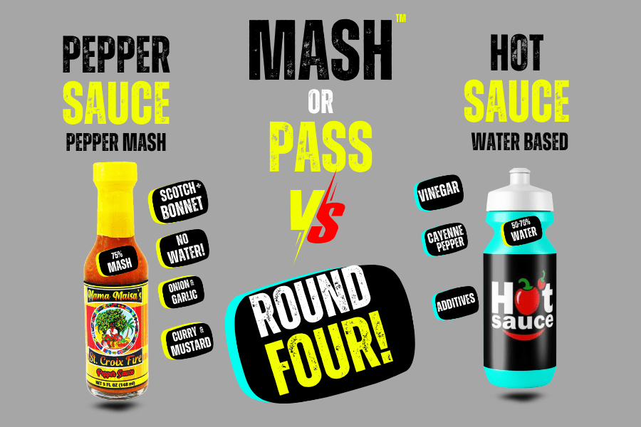 Comparison between Proper Sauce and Hot Sauce for water mash.