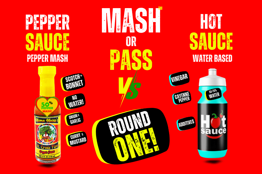 Pepper sauce versus hot sauce comparison.