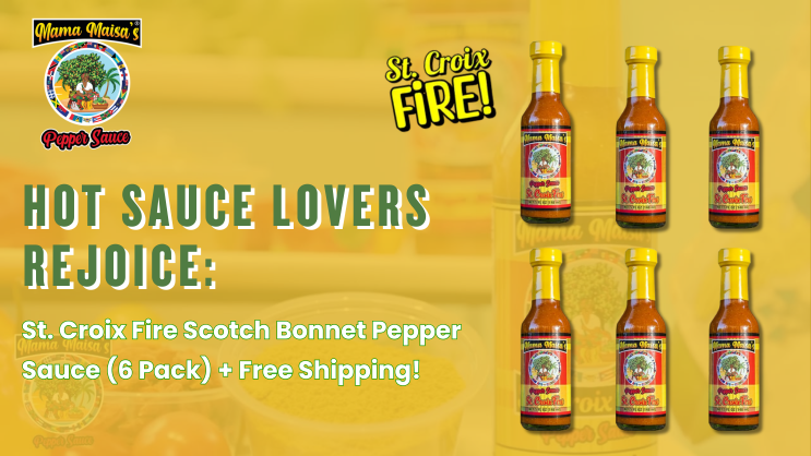 St. Croix Fire Scotch Bonnet Pepper Sauce 6 Pack – Caribbean hot sauce, vegan and all natural