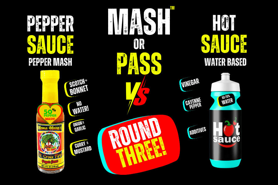 Pepper sauce versus hot sauce comparison.