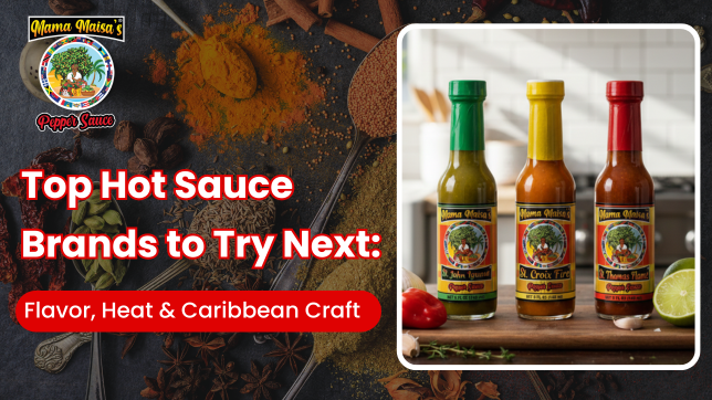 Caribbean Scotch Bonnet pepper hot sauce with sweet heat flavor