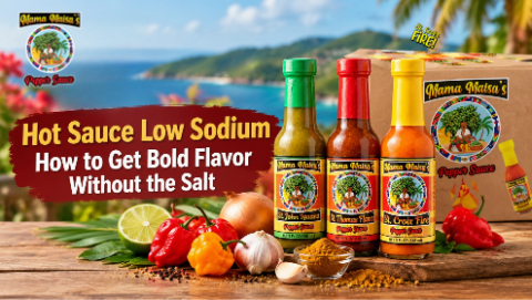 Hot sauce low sodium with Scotch bonnet pepper and lime